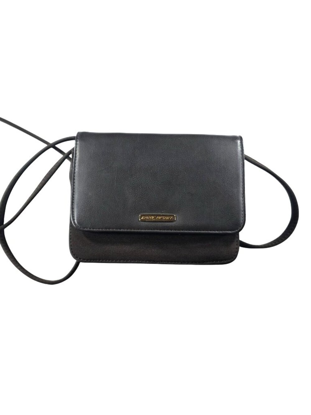 Easy Spirit Dark Brown Crossbody Wallet Bag Purse Gold Accents Removable Strap